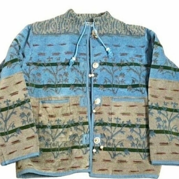 VINTAGE | Southwestern Tapestry Prairie Boho Jacket LARGE - Picture 2 of 11